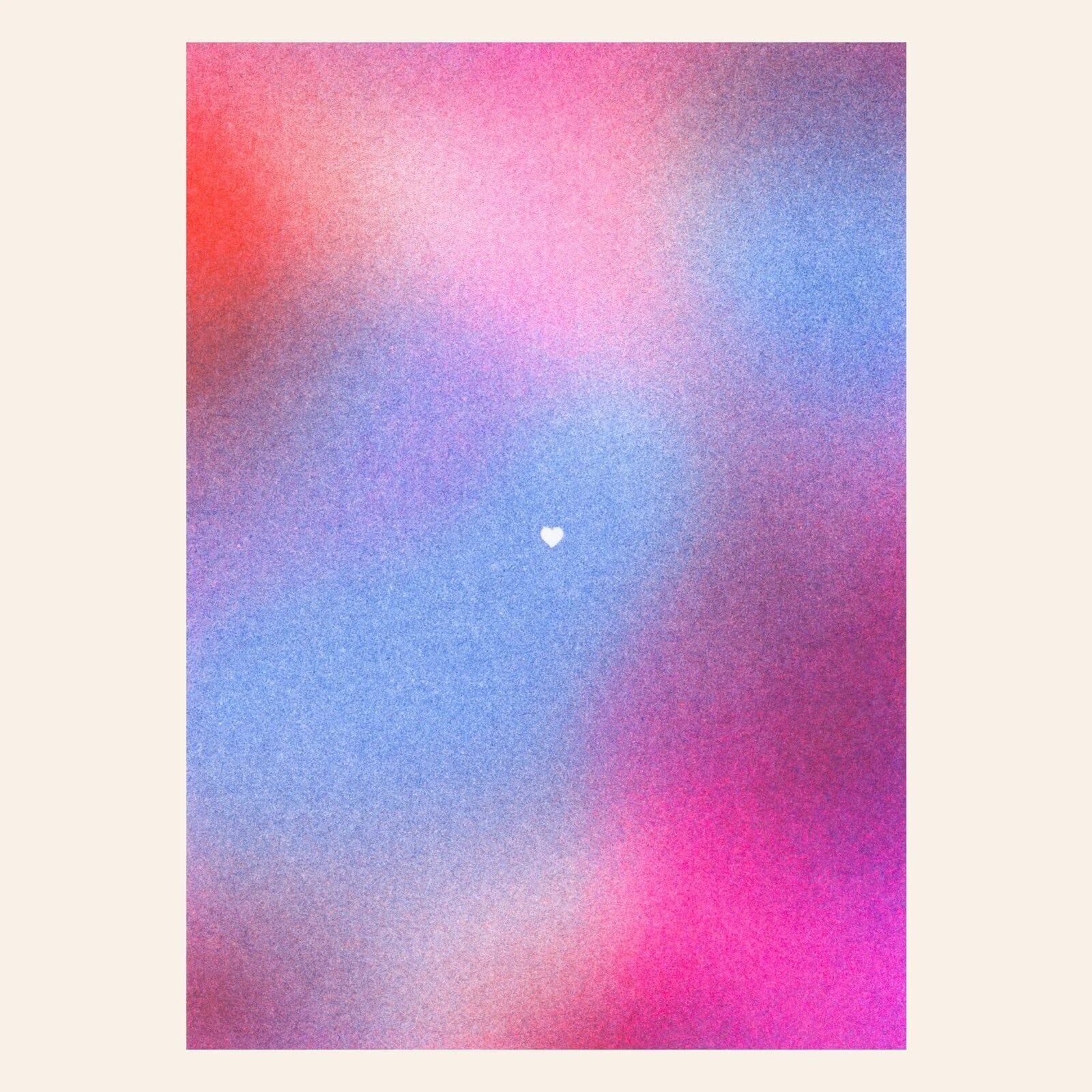 Risography postcard | Hearts ❤️