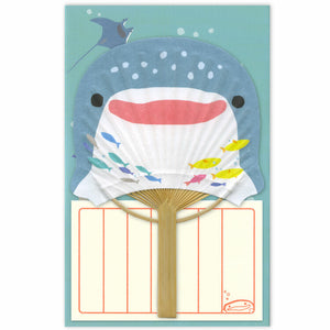 Sealife Uchiwa Bamboo Fan Card