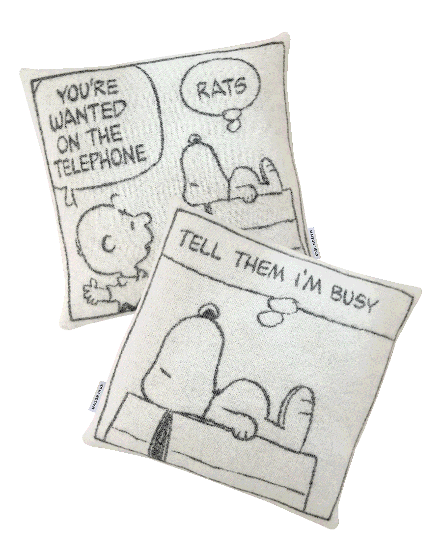 Set of 2 Peanuts Cushion Cover Comic Busy