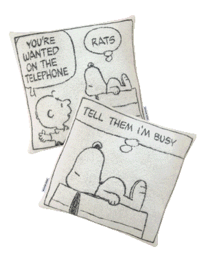 Set of 2 Peanuts Cushion Cover Comic Busy