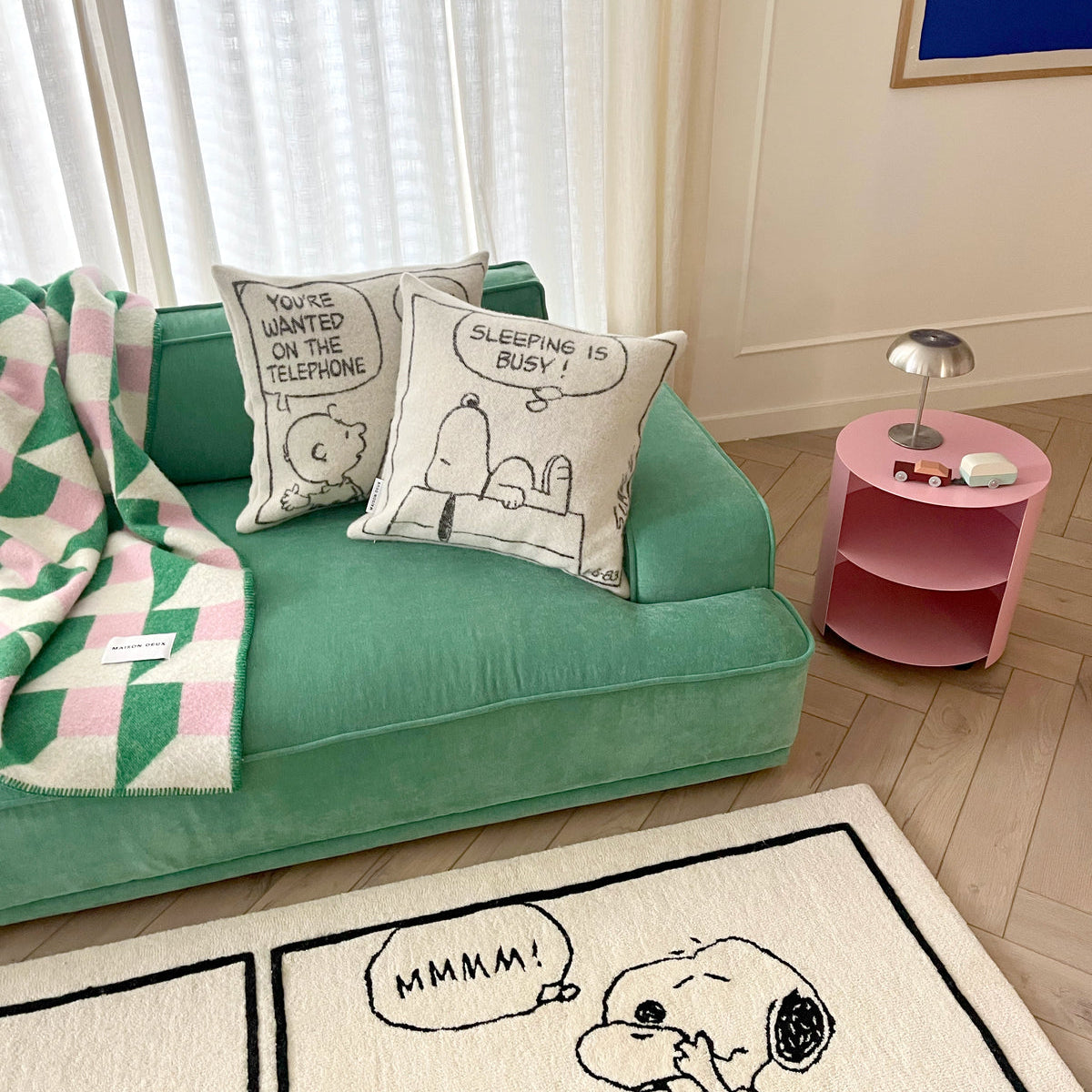 Set of 2 Peanuts Cushion Cover Comic Busy