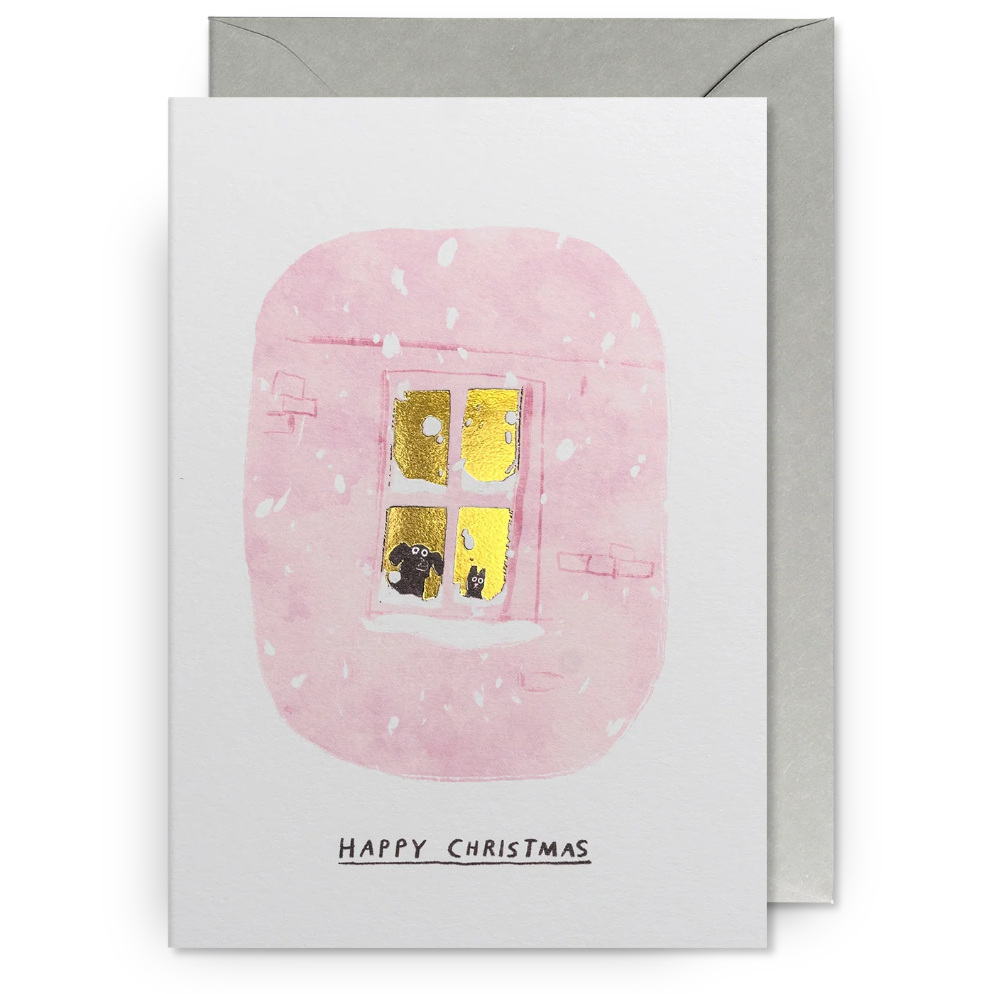 Snowy Window Cat & Dog | John Bond |  Christmas Card