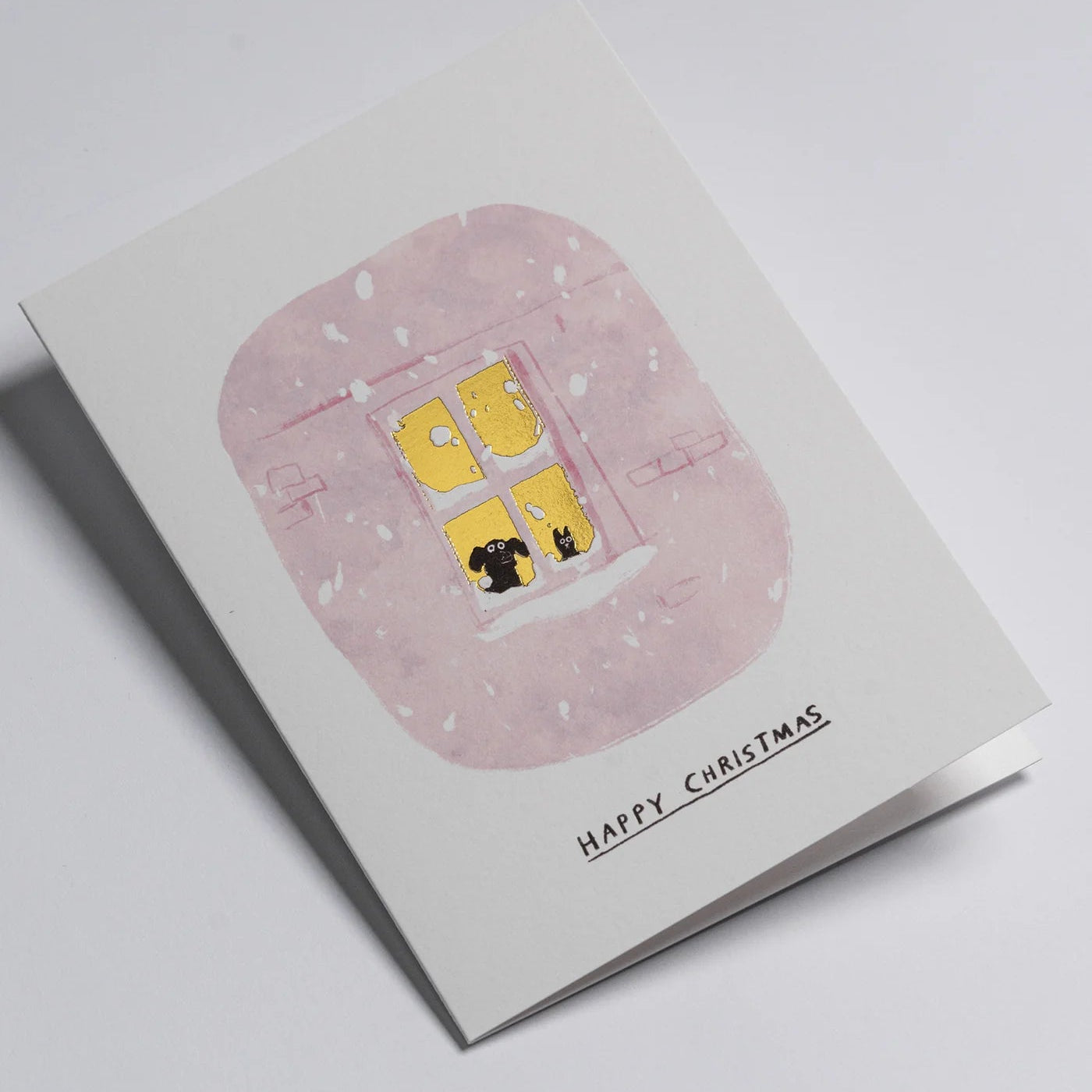 Snowy Window Cat & Dog | John Bond |  Christmas Card