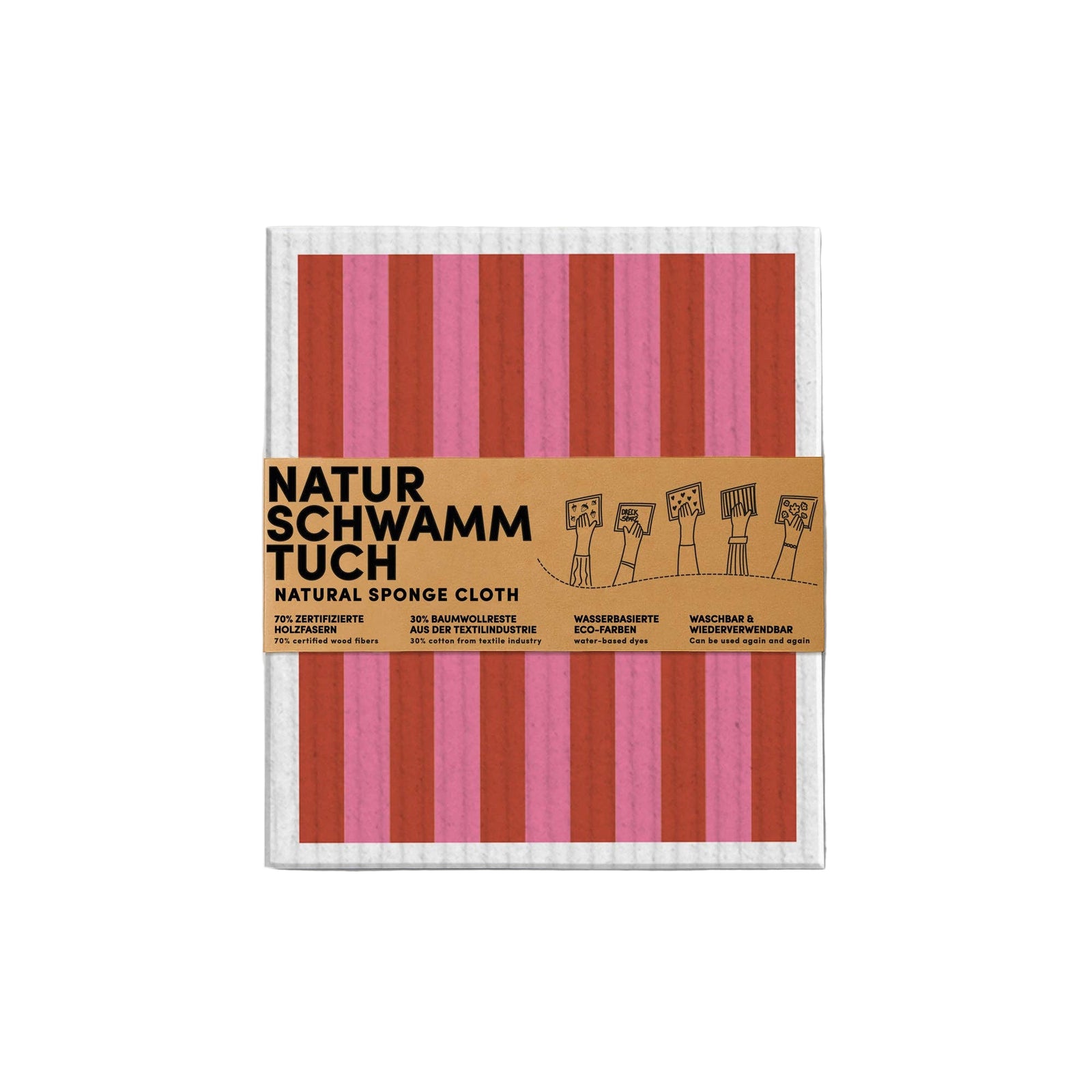 Sponge Cloth | Red/Pink Stripes