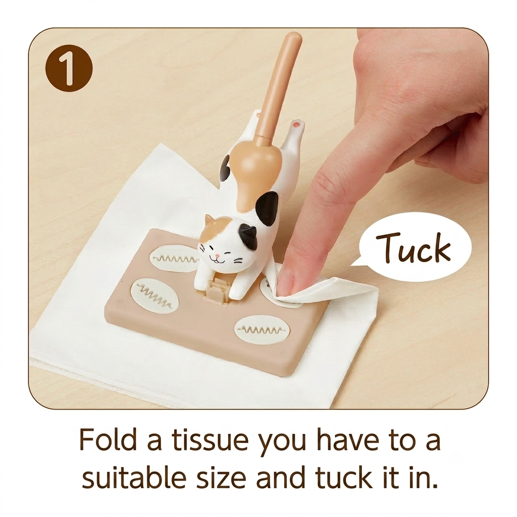 Sun-Star Fuki Maru Desk Cleaner | Black Cat
