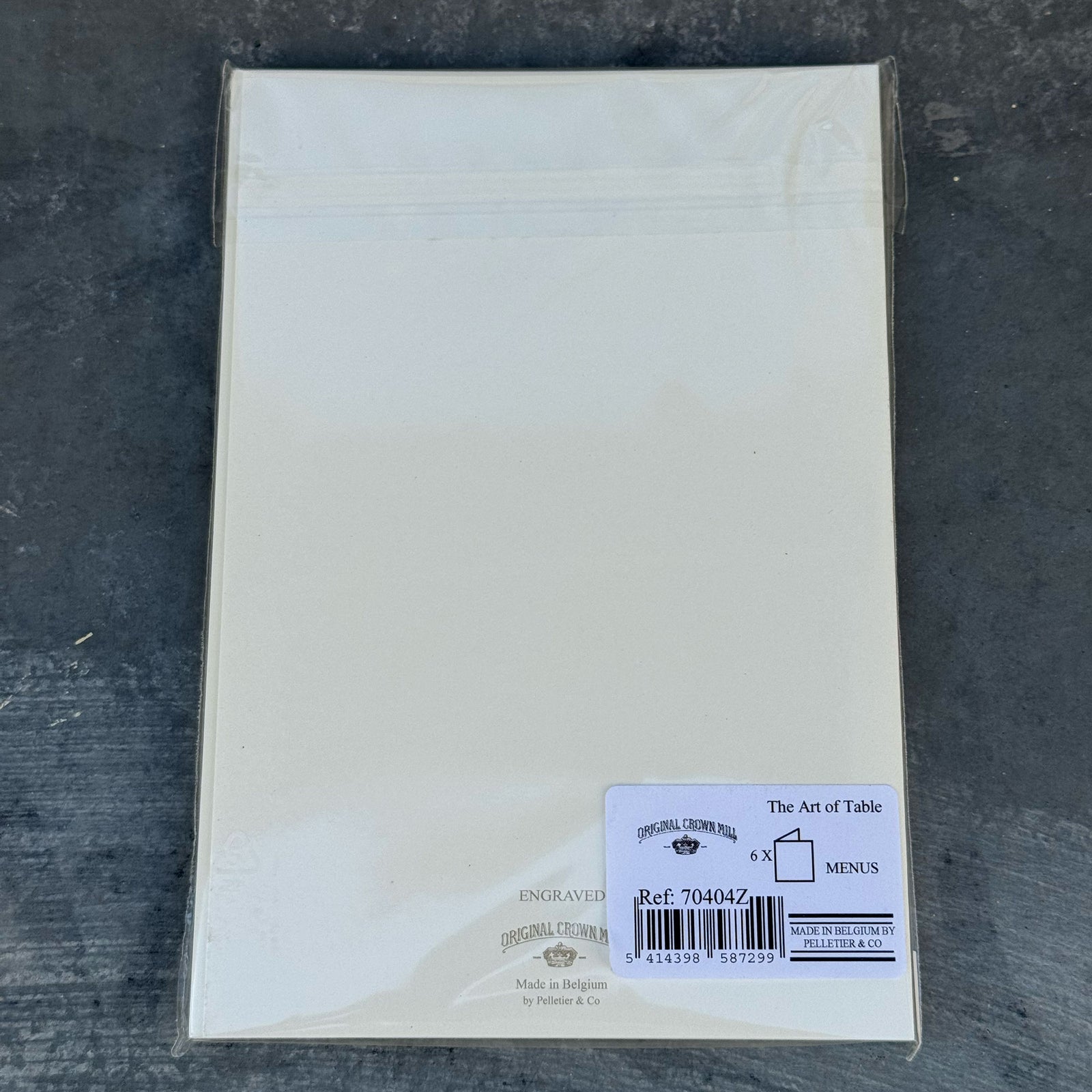 The Art of Table Menu Cards | Set of 6 | Gold Beige