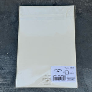 The Art of Table Menu Cards | Set of 6 | Gold Beige