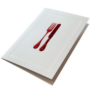 The Art of Table Menu Cards | Set of 6 | Red White