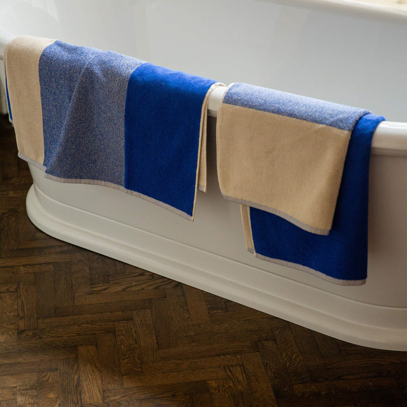 Towel Set 2 pcs. | Cobalt Blue Ecru