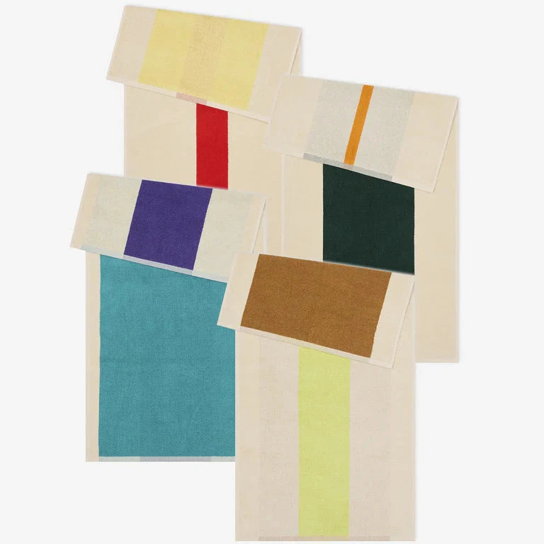 Towel Set 4 pcs. | Turquoise Red Lime Dark Green