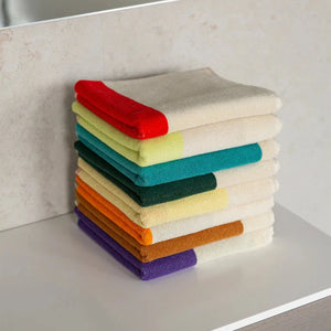 Towel Set 4 pcs. | Turquoise Red Lime Dark Green