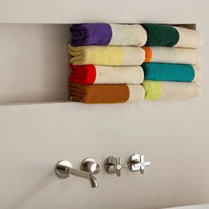 Towel Set 4 pcs. | Turquoise Red Lime Dark Green