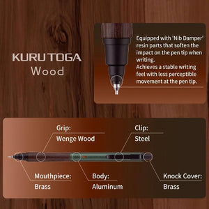 Uni Kuru Toga Wood Mechanical Pencil