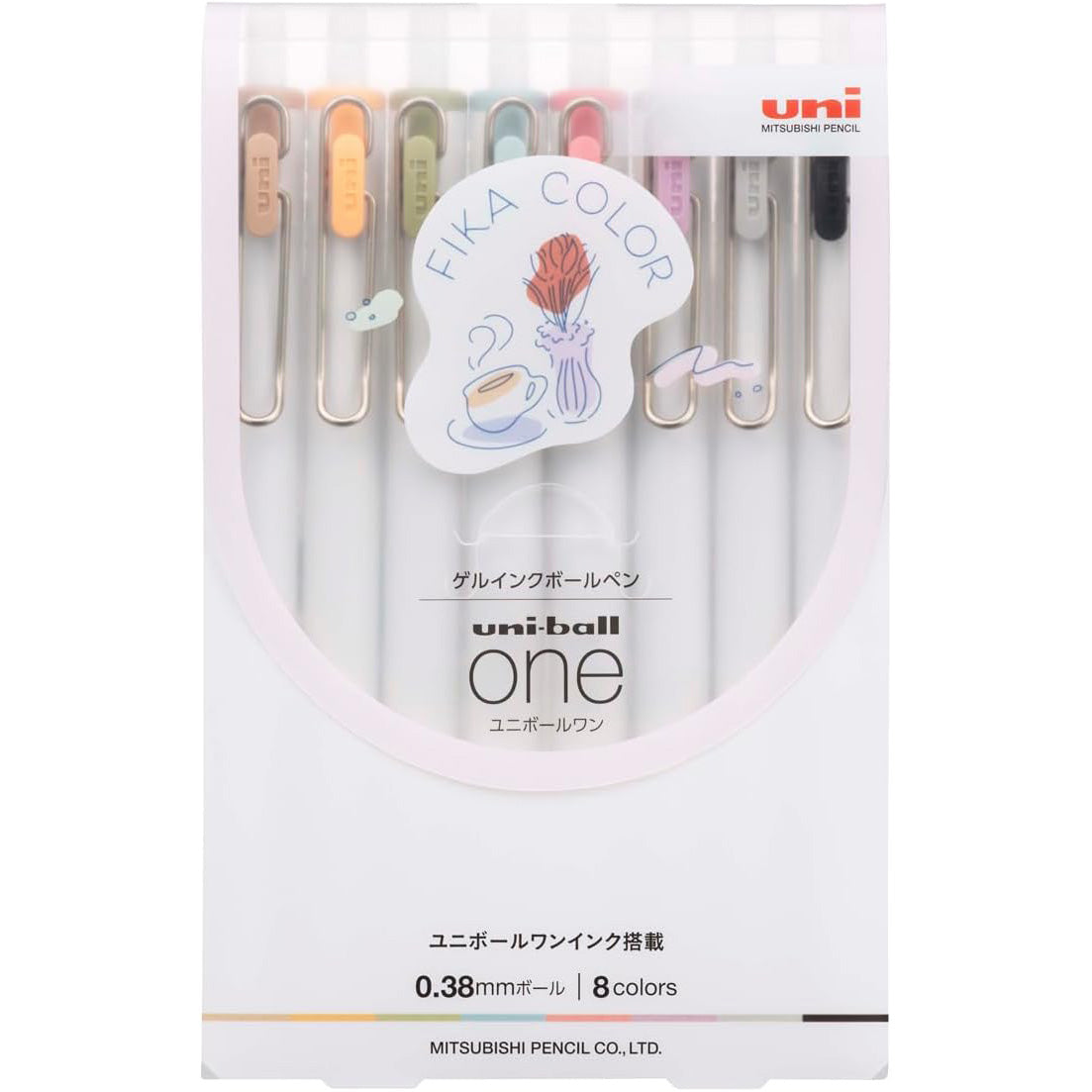 Uniball One Gel Ink Ballpoint Pen 0.38mm FIKA Colour Set