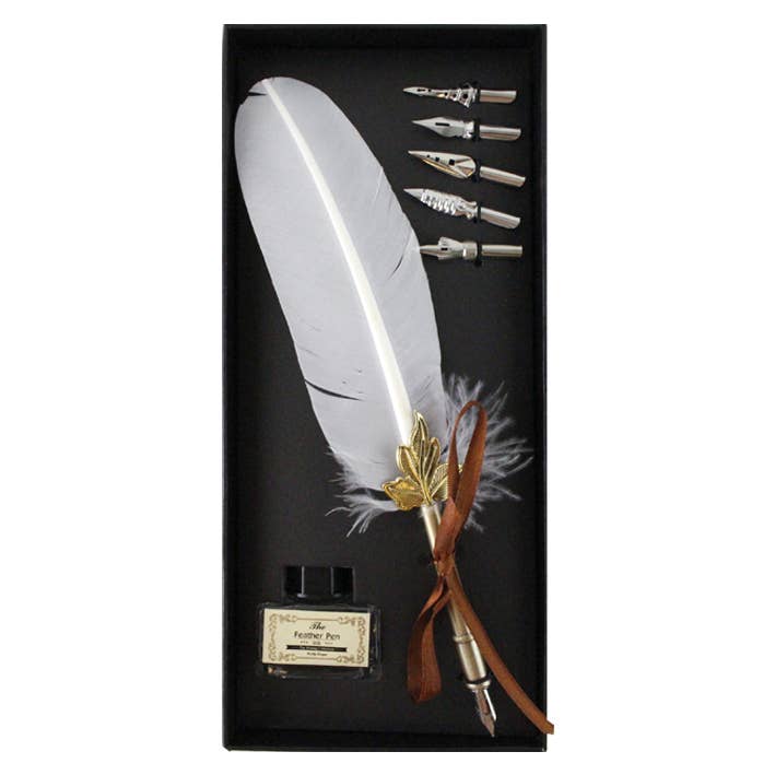 White Feather Pen | Calligraphy Writing Set