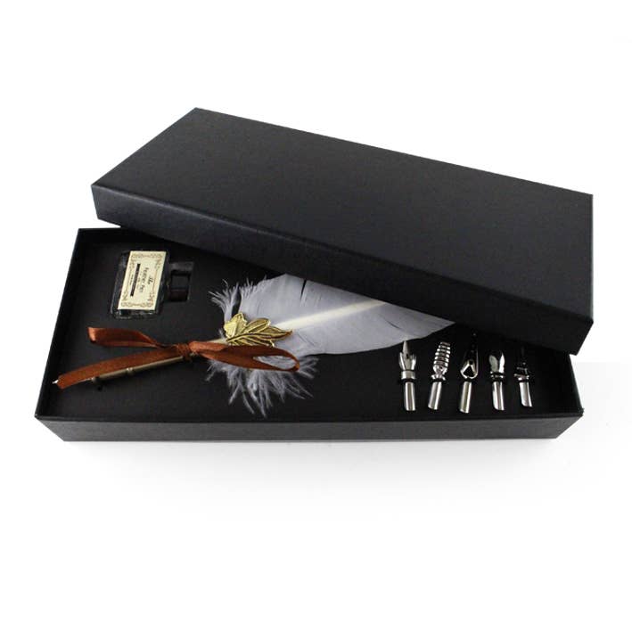White Feather Pen | Calligraphy Writing Set