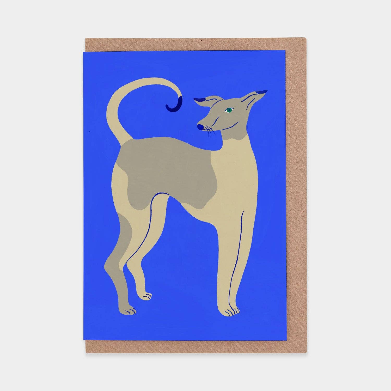 Young Dog on Blue | Agathe Singer | Greetings Card