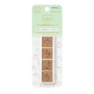 Yuru Log Paintable Stamp Pre-Inked | Animal Poses