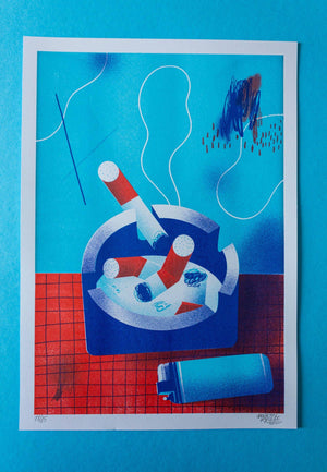 Risograph A3 Print | Ashtray