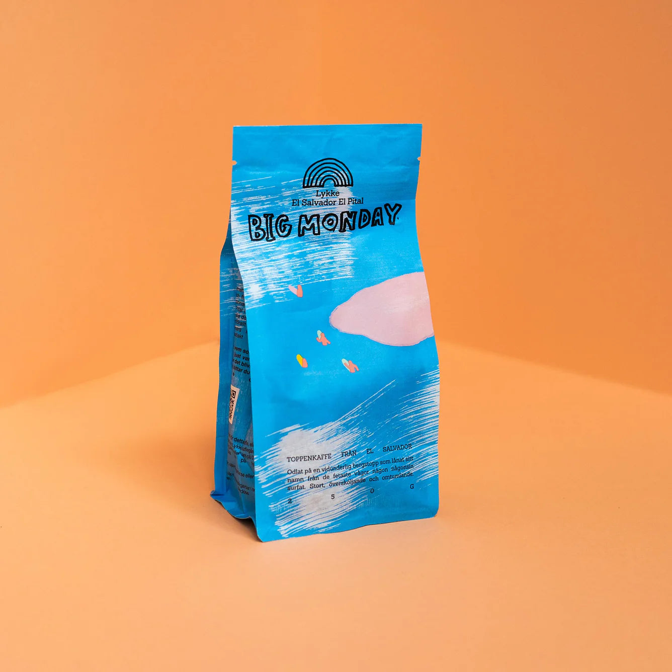 big monday filter ground coffee with blue sky packaging
