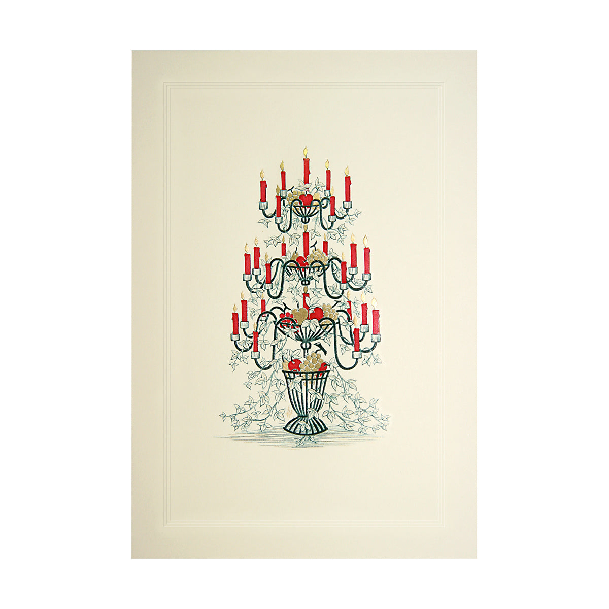 candle christmas tree engraved card by orignal crown mill