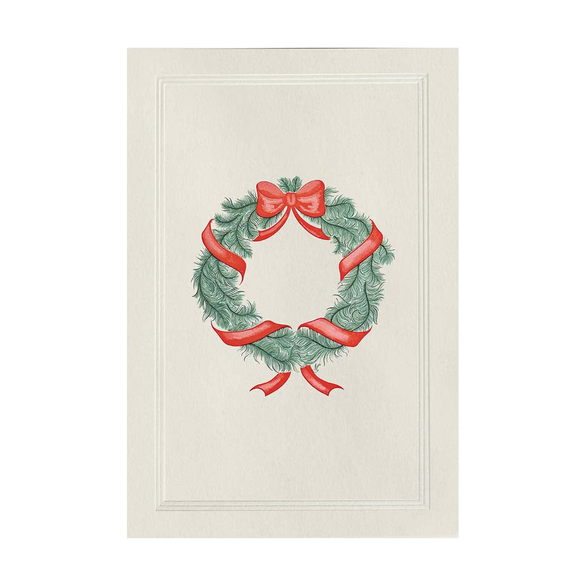 christmas wreath engraved card by orignal crown mill