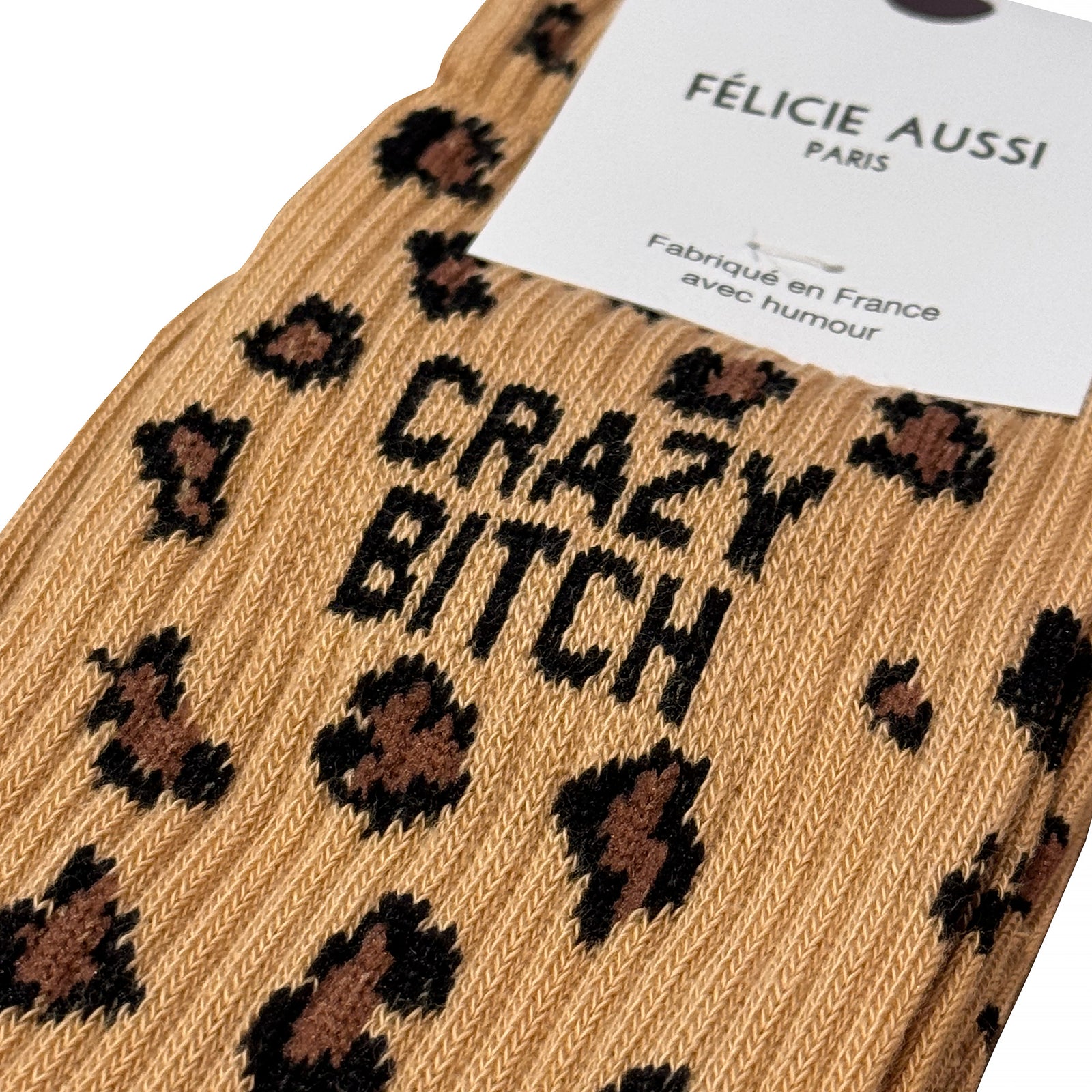 Crazy Bitch | Women's Leopard Print Socks