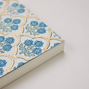 Block Printed Ruled Notebook | Trellis Indigo