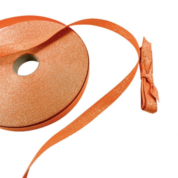 Orange Lurex Cotton Ribbon