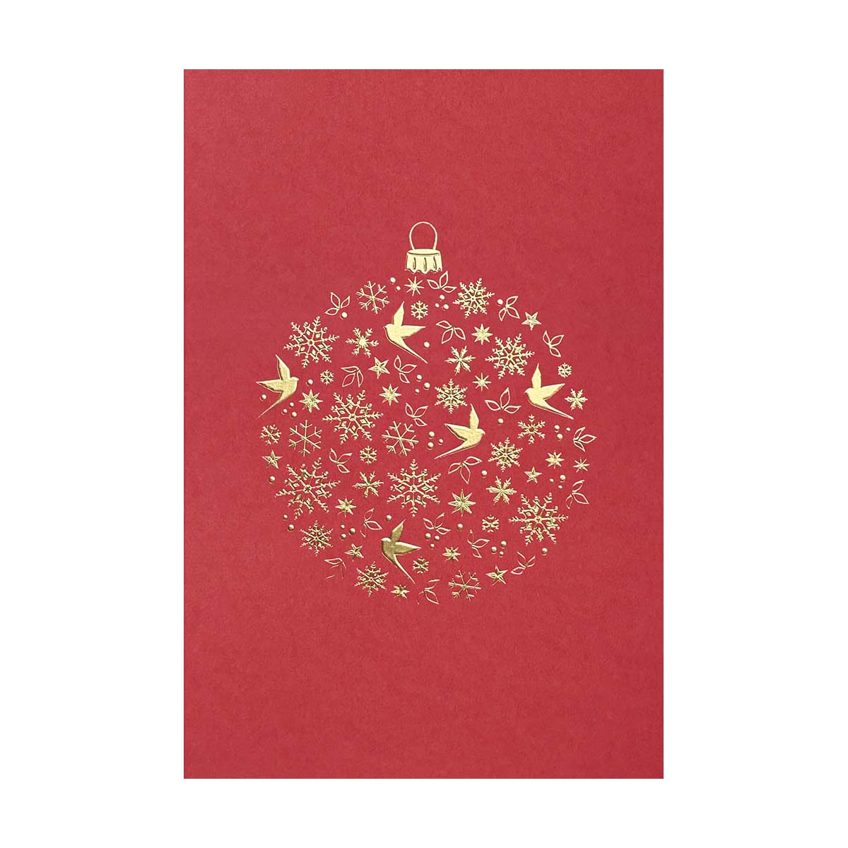 hot foil christmas ball card by original crown mill