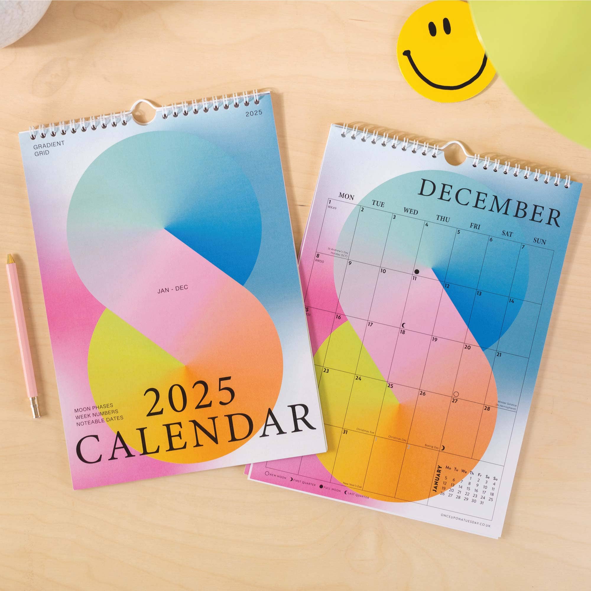 good tuesday colourful 2025 design wall hanging calendar