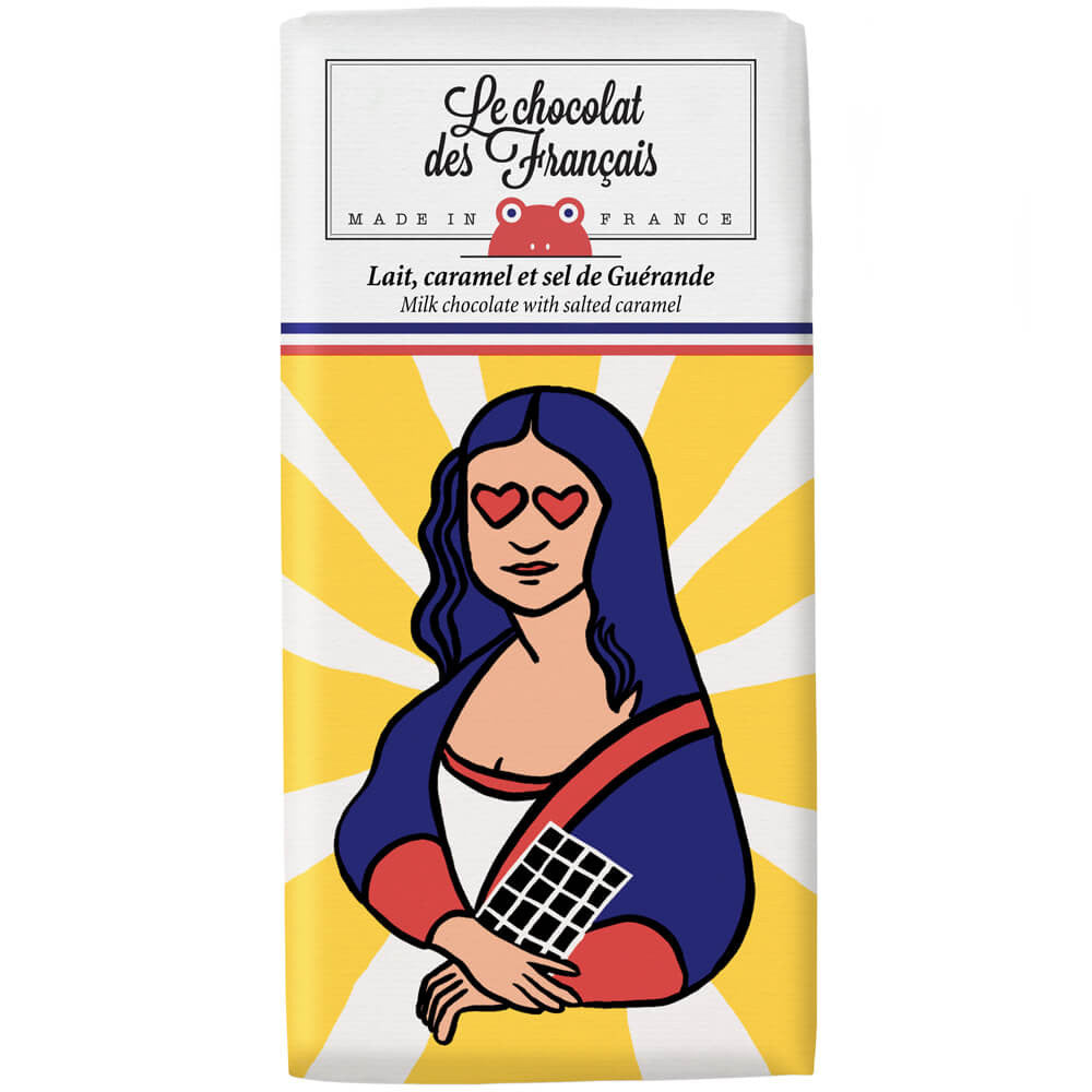 chocolate bar with mona lisa packaging 