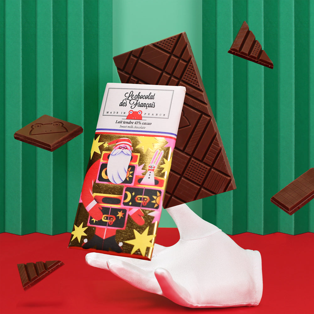 Christmas Chocolate bar with santa claus packaging