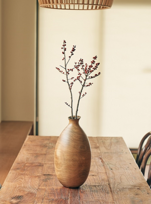 Pinched Neck Wooden Vase