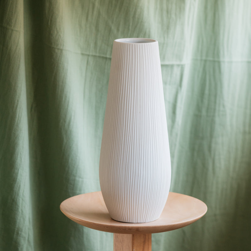 White Tall Bouquet Flower Vase