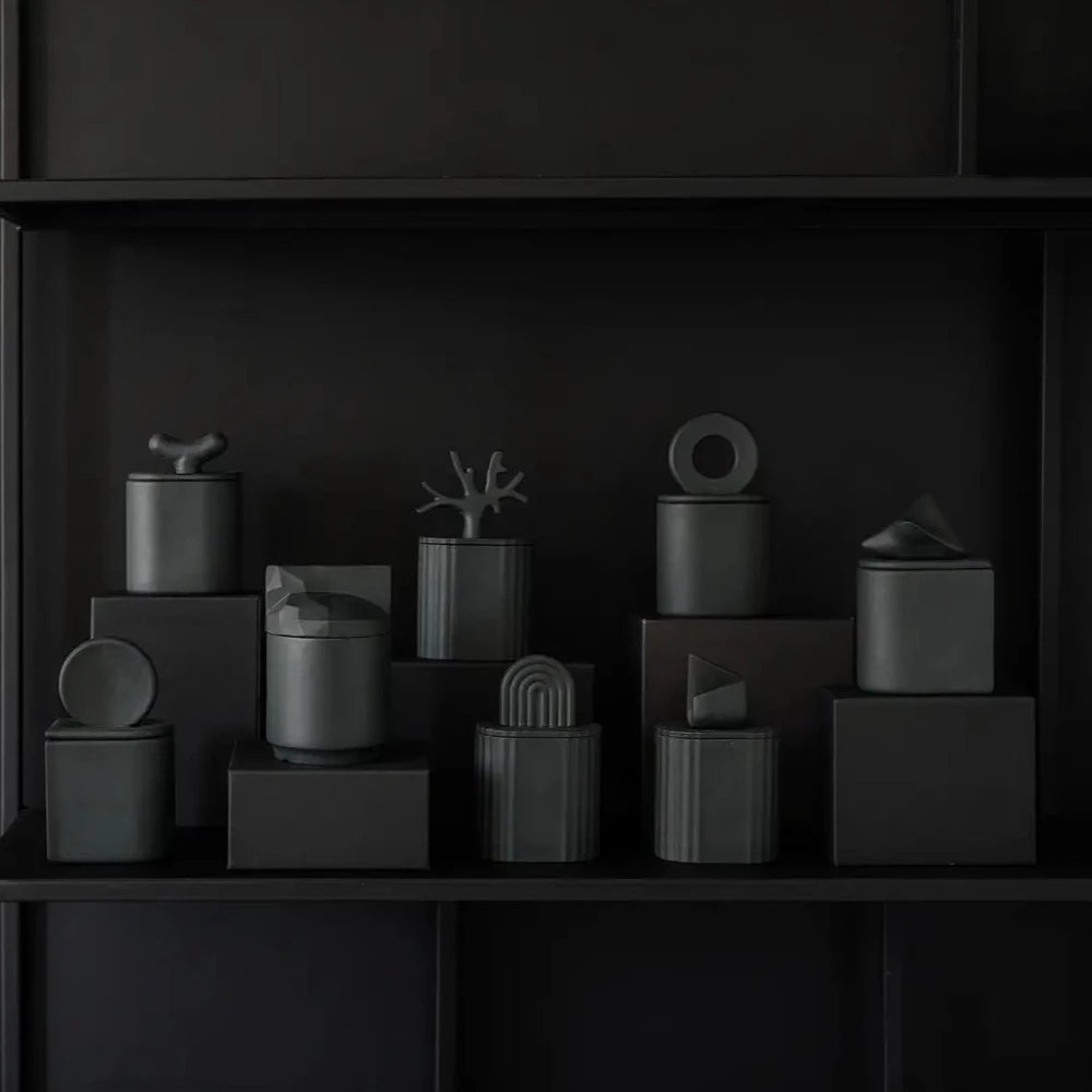 Akebia Scented Candle | Black | Black Plum and Rhubarb