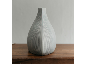 White Vase with Blue Dotted Lines