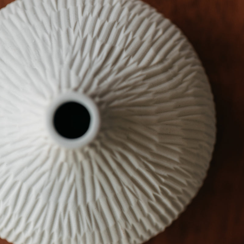 White Texturised Gourd Vase