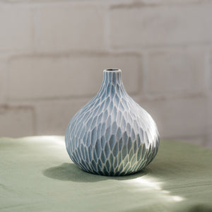 Gourd Vase in Pastel Blue/White