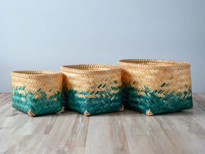 Ombre Bamboo Basket