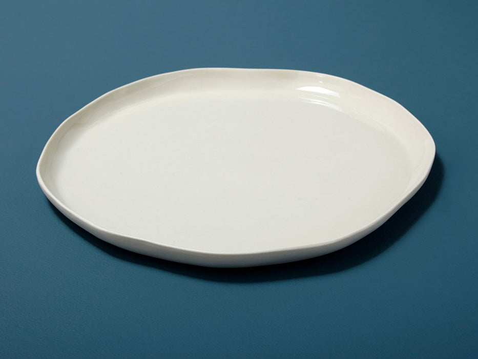 White Stoneware Flat Plate