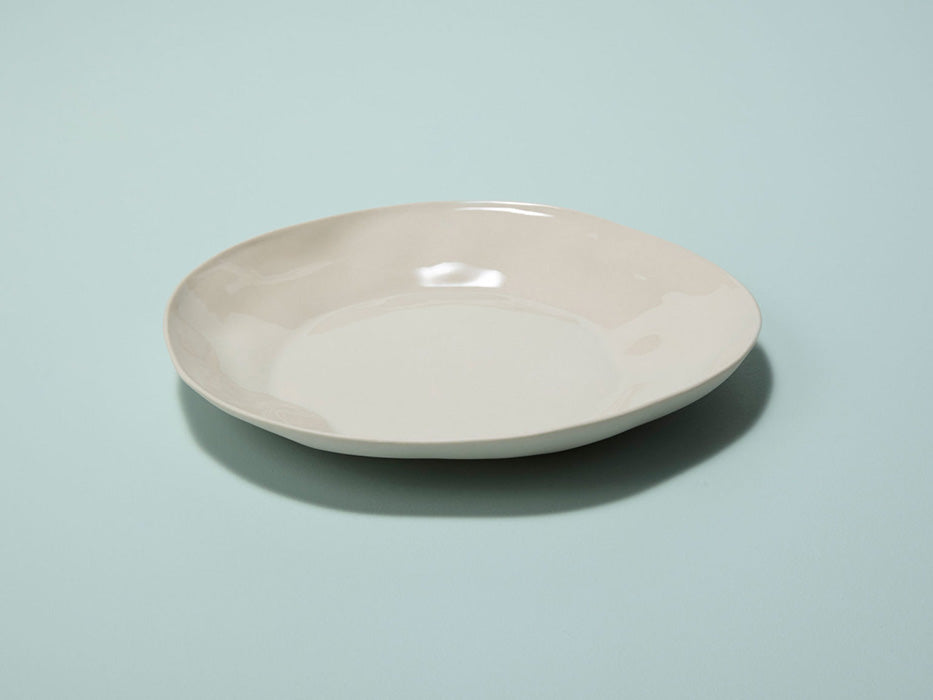 White Stoneware Plate Medium