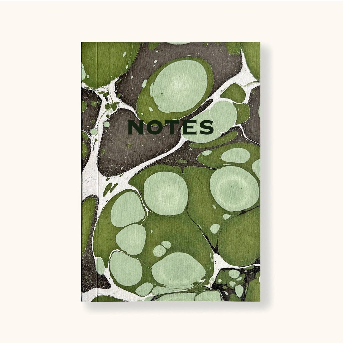 Hand Marbled Notebook in Green
