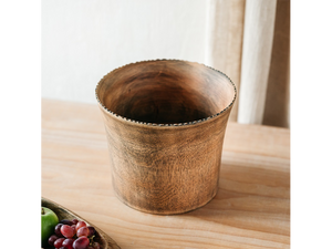 Rustic Mango Wood Pot Vase